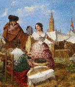 Courting at a Ring Shaped Pastry Stall at the Seville Fair Aragon jose Rafael